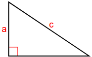 arean av en triangel med hjälp av ett ben och hypotenusan